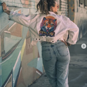 Veste en jean custom Wild Life - Taille L